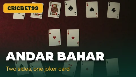 Andar Bahar cards laid out on a CricBet99 casino table